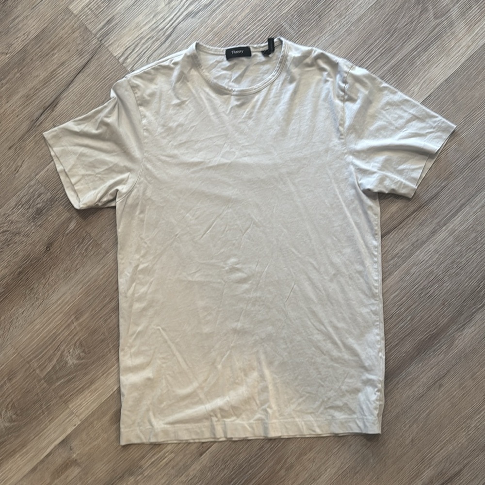 Theory Men’s Precise Pima Cotton Tee in Vapor Grey size S - Picture 6 of 12
